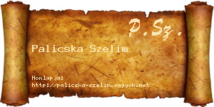 Palicska Szelim névjegykártya